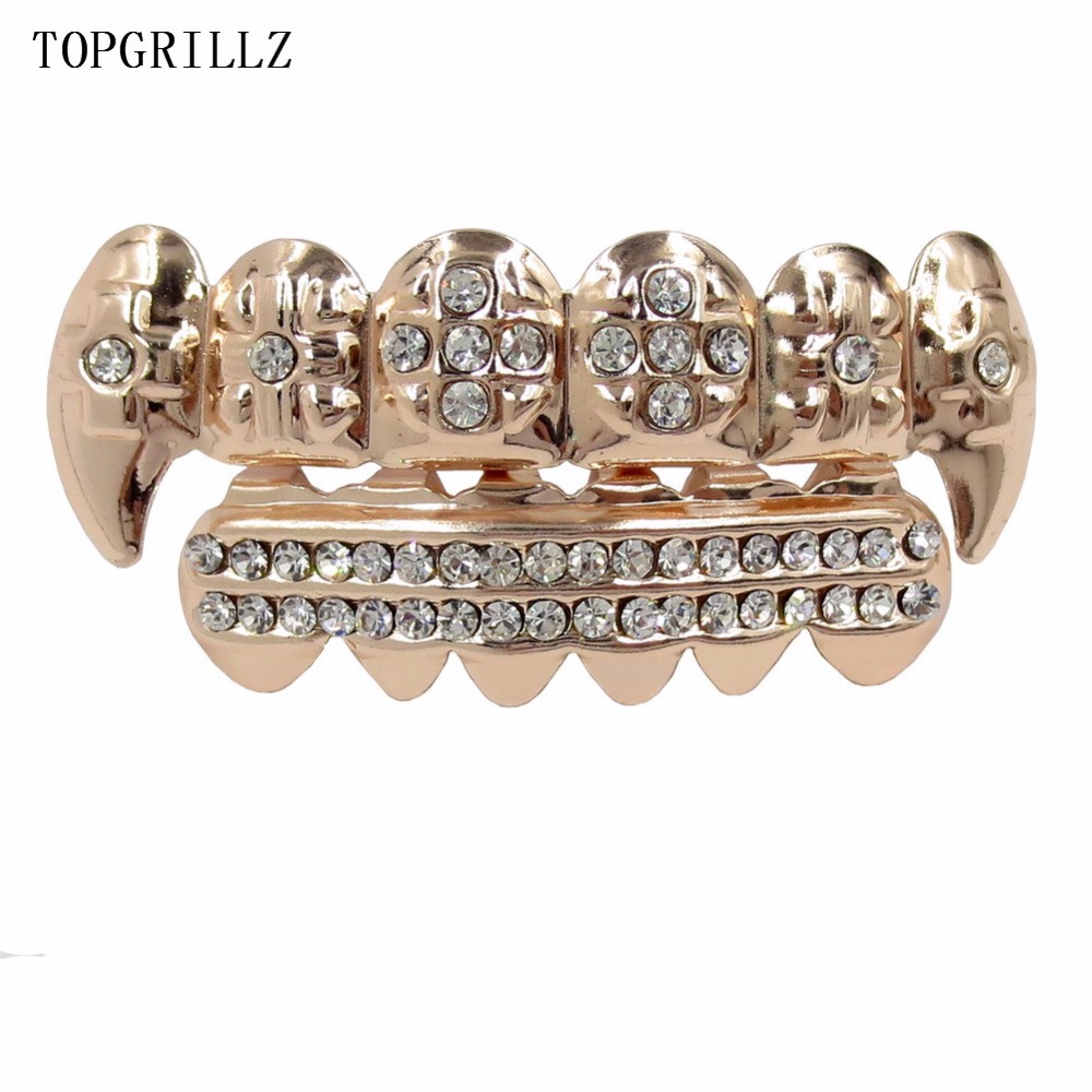 Body Jewelry Real Gold - Topgrillz Nyata Warna Rose Emas Plated