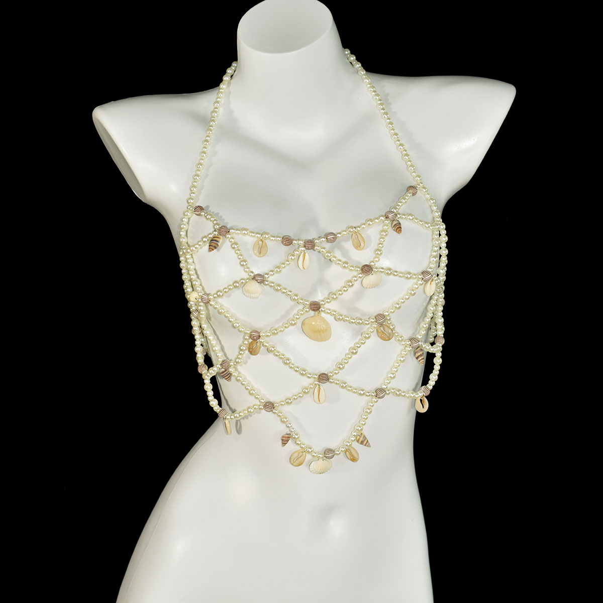 Body Jewelry Retainers - Setelan rok pinggang bra mutiara imitasi