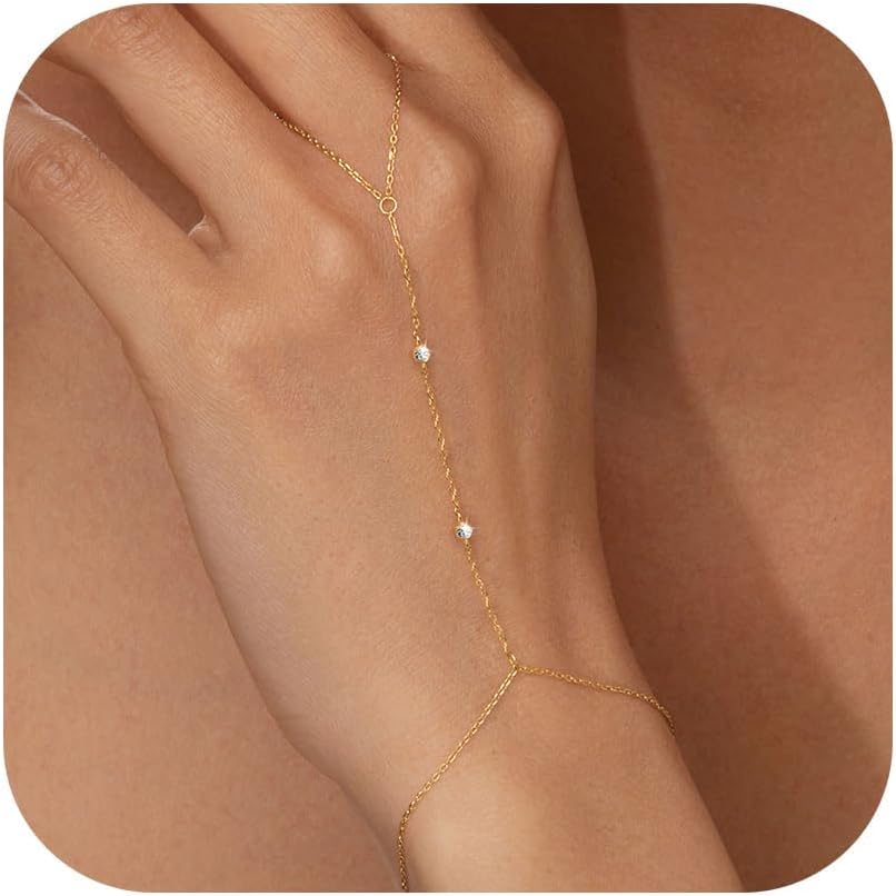 Body Jewelry Real Gold - Gelang Rantai Tangan CZ Cantik Berlapis