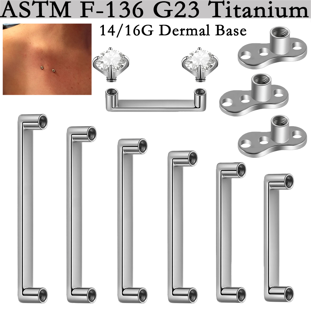 Body Jewelry Dermal - 5/1PCS G23 Titanium Surface Piercing Double