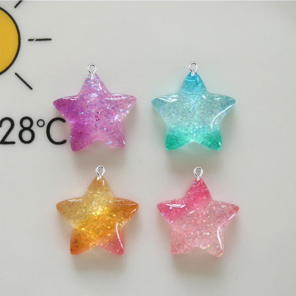 Star Flat Back - 10 buah Aksesori Dekorasi liontin perhiasan