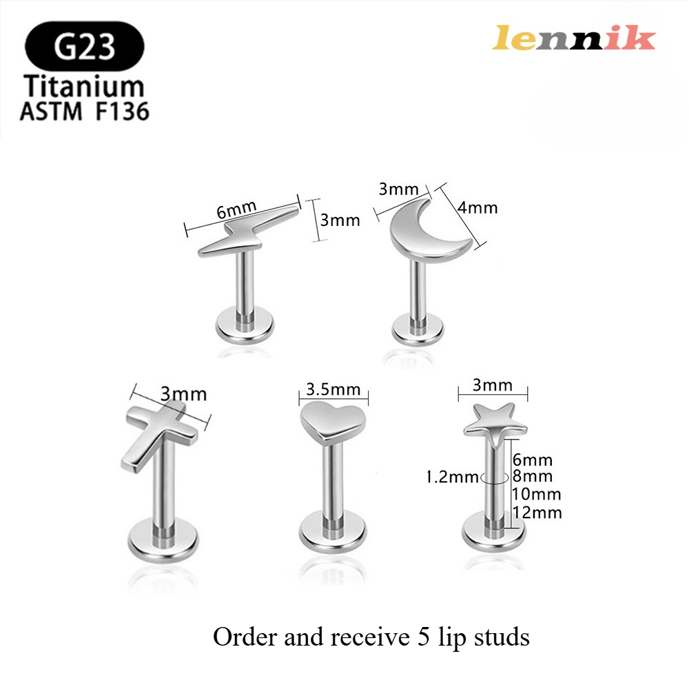 Body Jewelry Titanium - LENNIK F136 Titanium Alloy Cross Heart