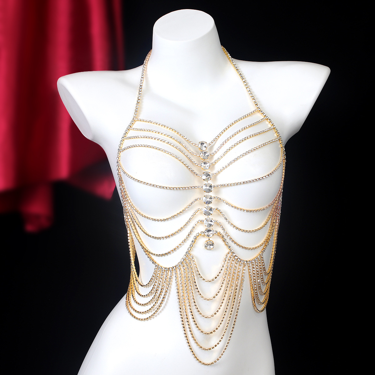 Body Jewelry Retainers - Rantai dada berlian imitasi wanita, perhiasan