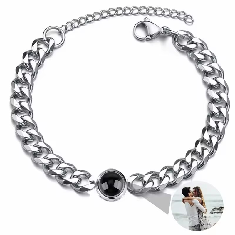 Body Jewelry Titanium - dengan Gelang Kustom Proyeksi Foto yang