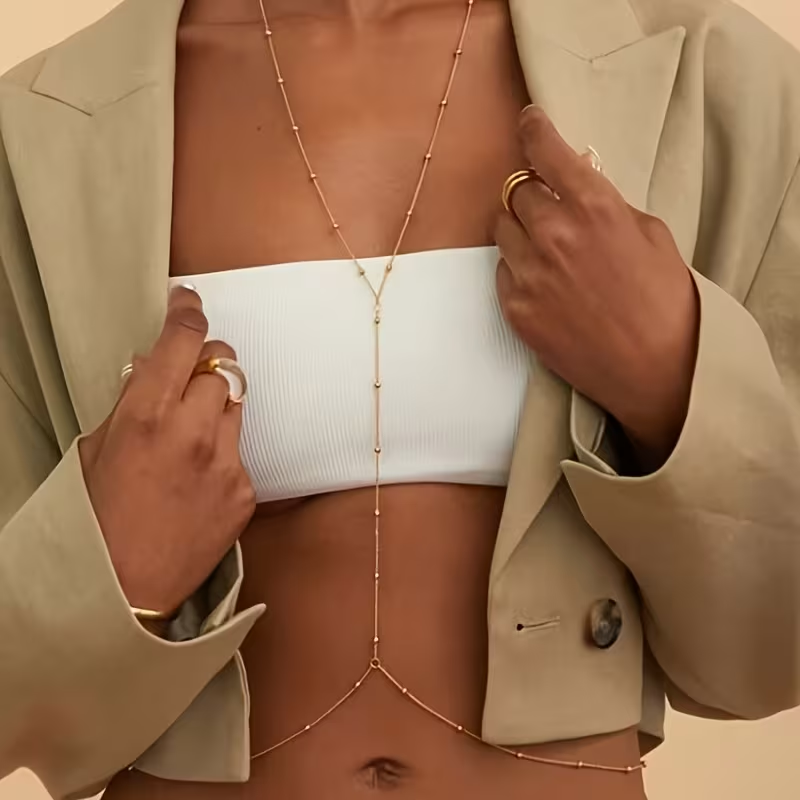 Body Jewelry Bra - Rantai Manik-manik Sederhana Gaya Bohemian untuk