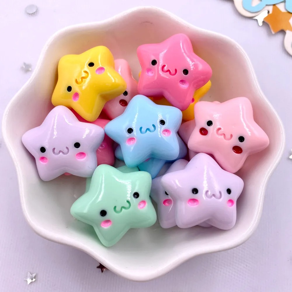 Star Flat Back - TX105 20PCS Campuran Resin Kawaii Mini