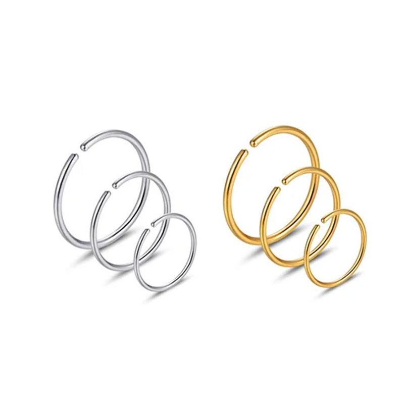 Body Jewelry Earrings - 6pcs/lot Anting Hidung Hipoalergenik Bahan Baja
