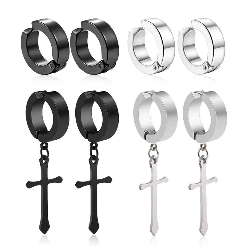 Body Jewelry Titanium - Anting-anting palsu tanpa tindik, 1/6 pasang