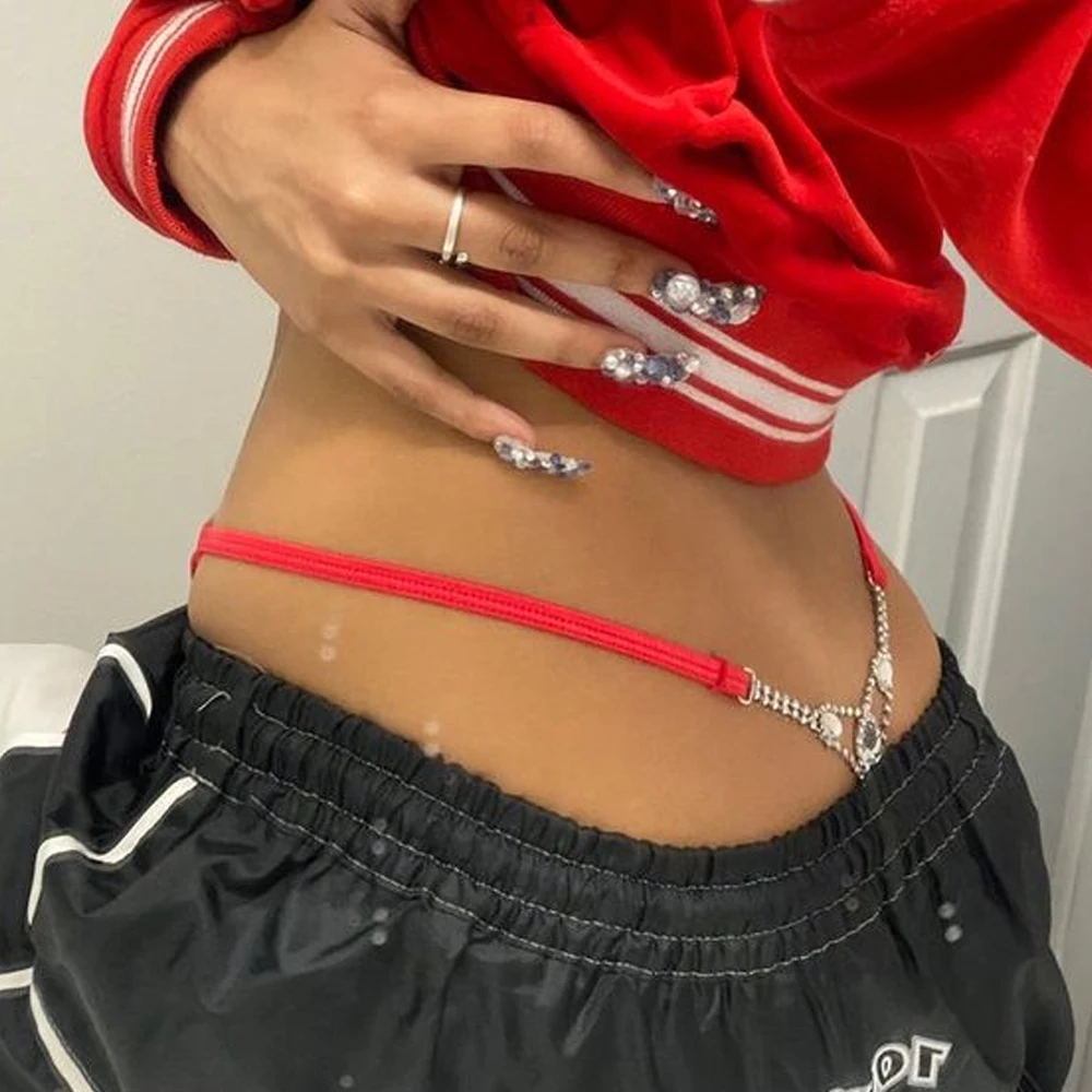 Body Jewelry Retainers - Thong berlian imitasi bulat seksi aksesori