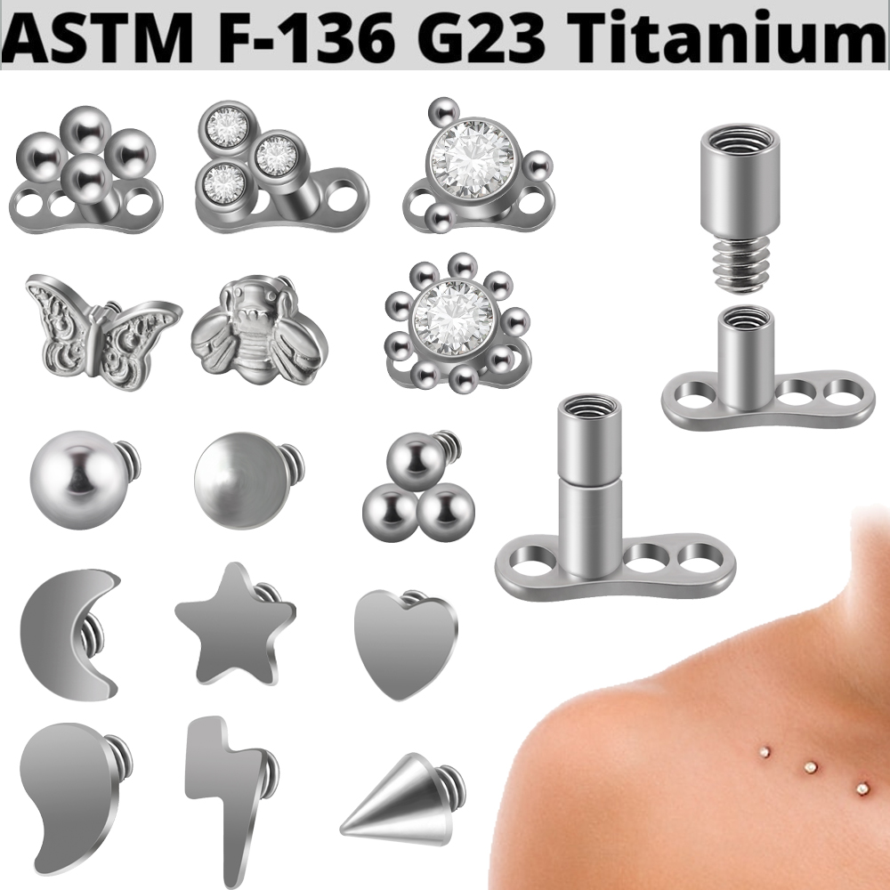 Body Jewelry Dermal - 1 buah G23 Titanium Opal api
