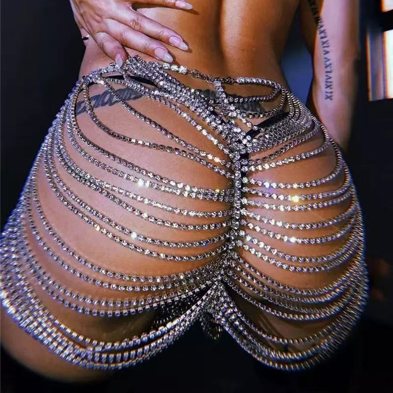 Body Jewelry Tunnels - 1pc Rantai Rok Seksi Modis Bertabur