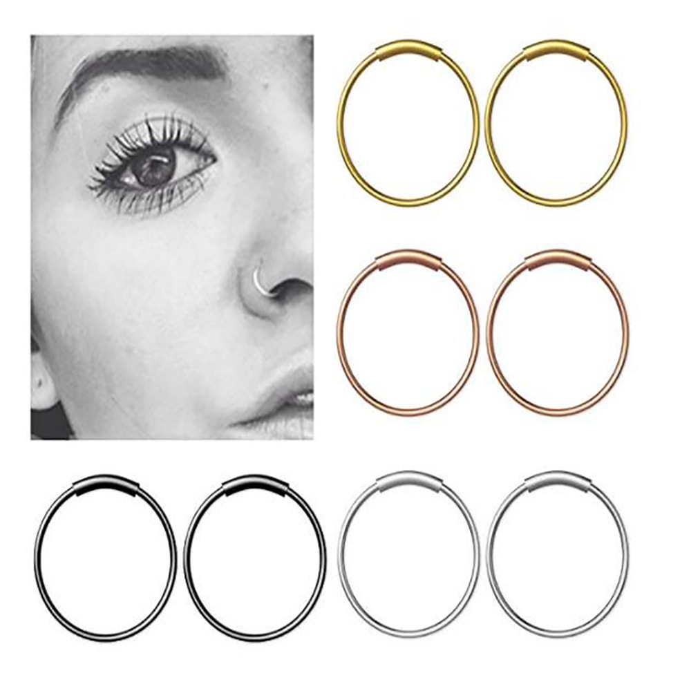 Body Jewelry Nose Ring - 3 Buah/Lot Cincin Hoop Kontinu Tanpa