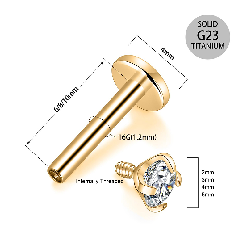 Anting-anting stud titanium 16 - Body Jewelry Titanium ulasan dan harga