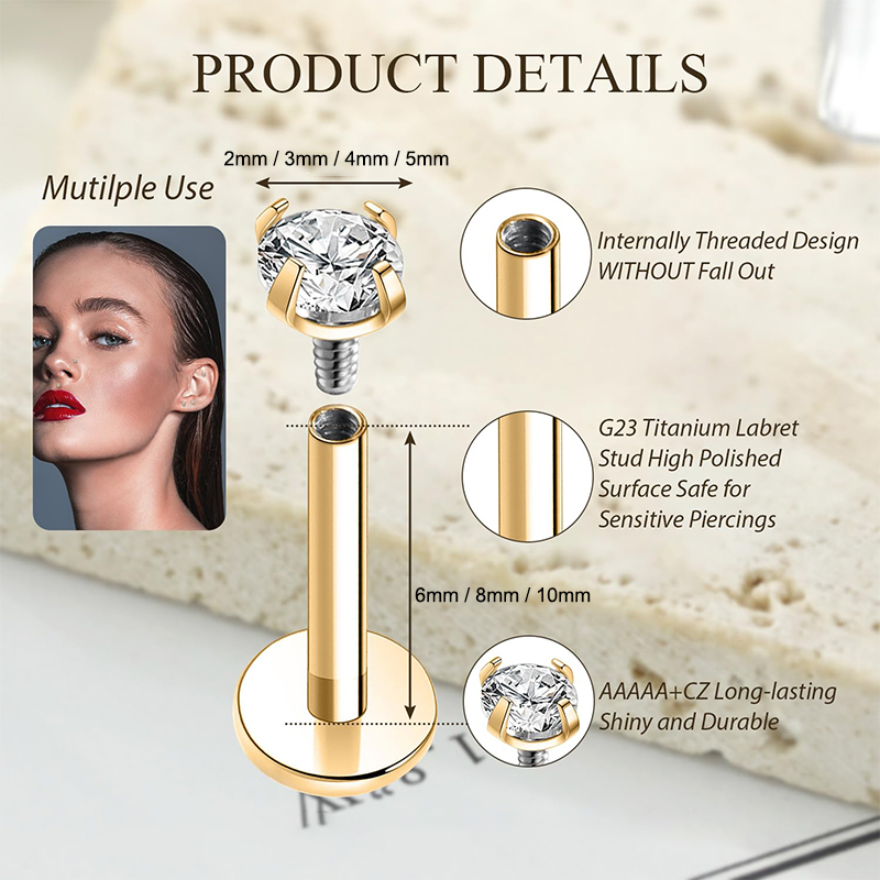 Anting-anting stud titanium 16 - Body Jewelry Titanium ulasan dan harga