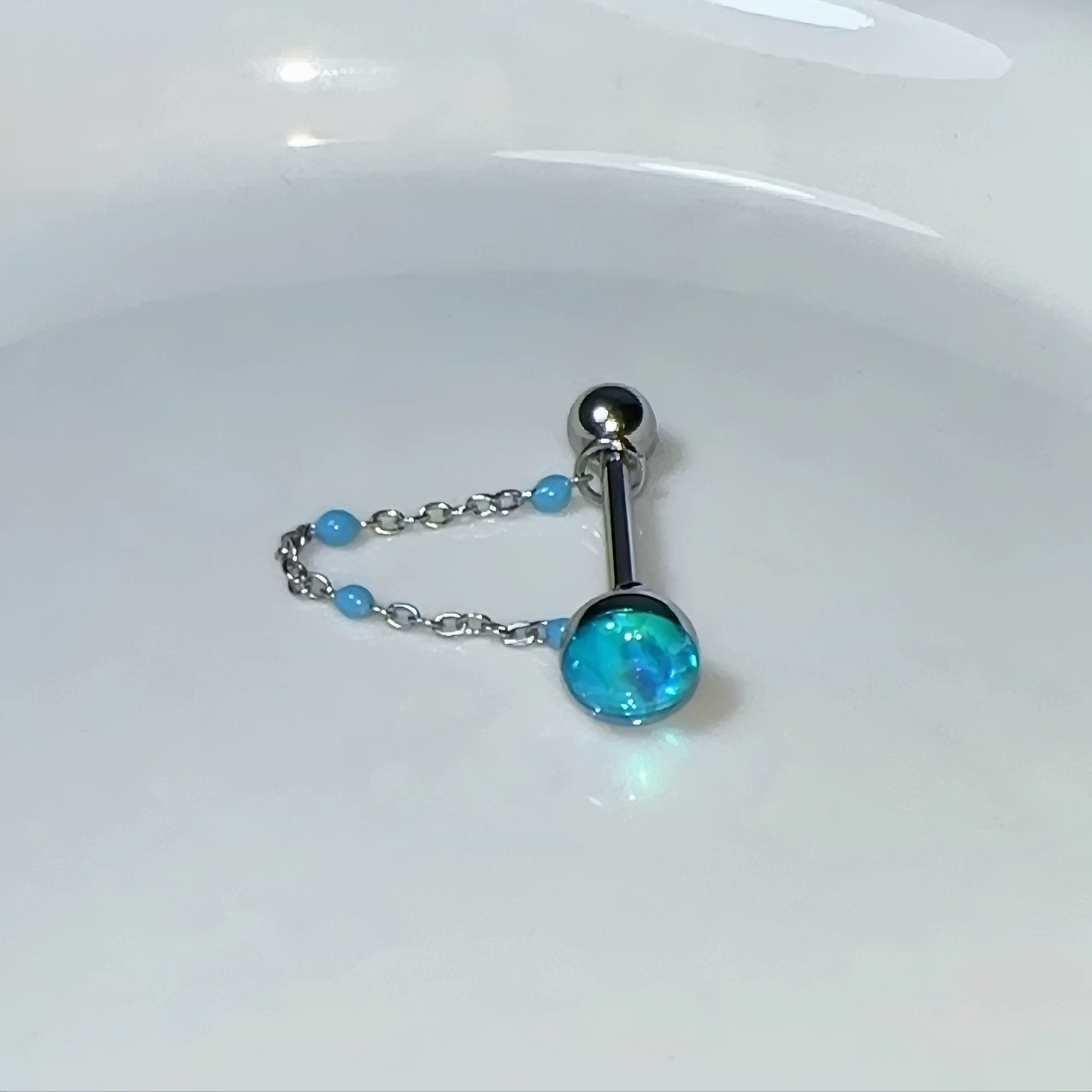 1Pc Anting Lidah Baja Titanium - Body Jewelry Titanium ulasan dan harga