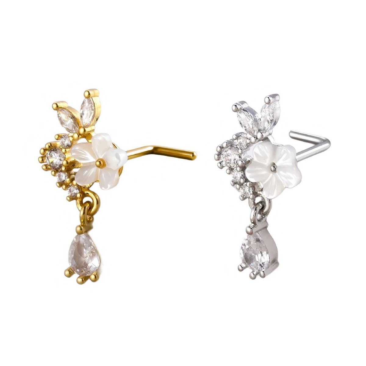 Cincin Hidung Bunga Emas denga - Body Jewelry Nose Ring ulasan dan harga
