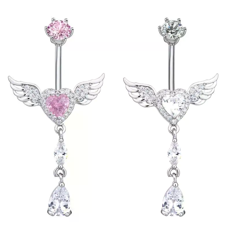 Cincin Pusar Wing Heart Belly  - Body Jewelry Tunnels ulasan dan harga