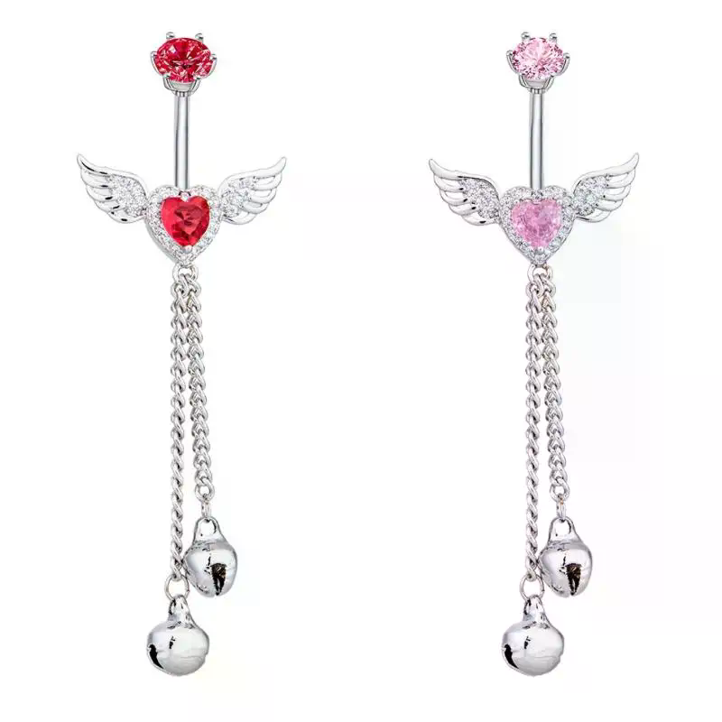 Cincin Pusar Wing Heart Belly  - Body Jewelry Tunnels ulasan dan harga