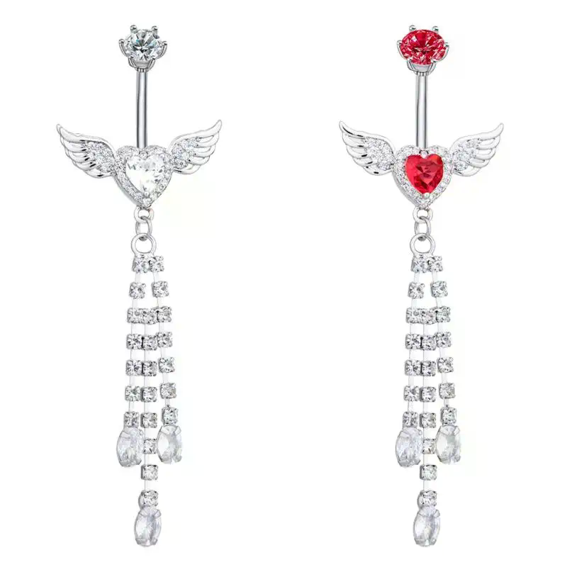 Cincin Pusar Wing Heart Belly  - Body Jewelry Tunnels ulasan dan harga