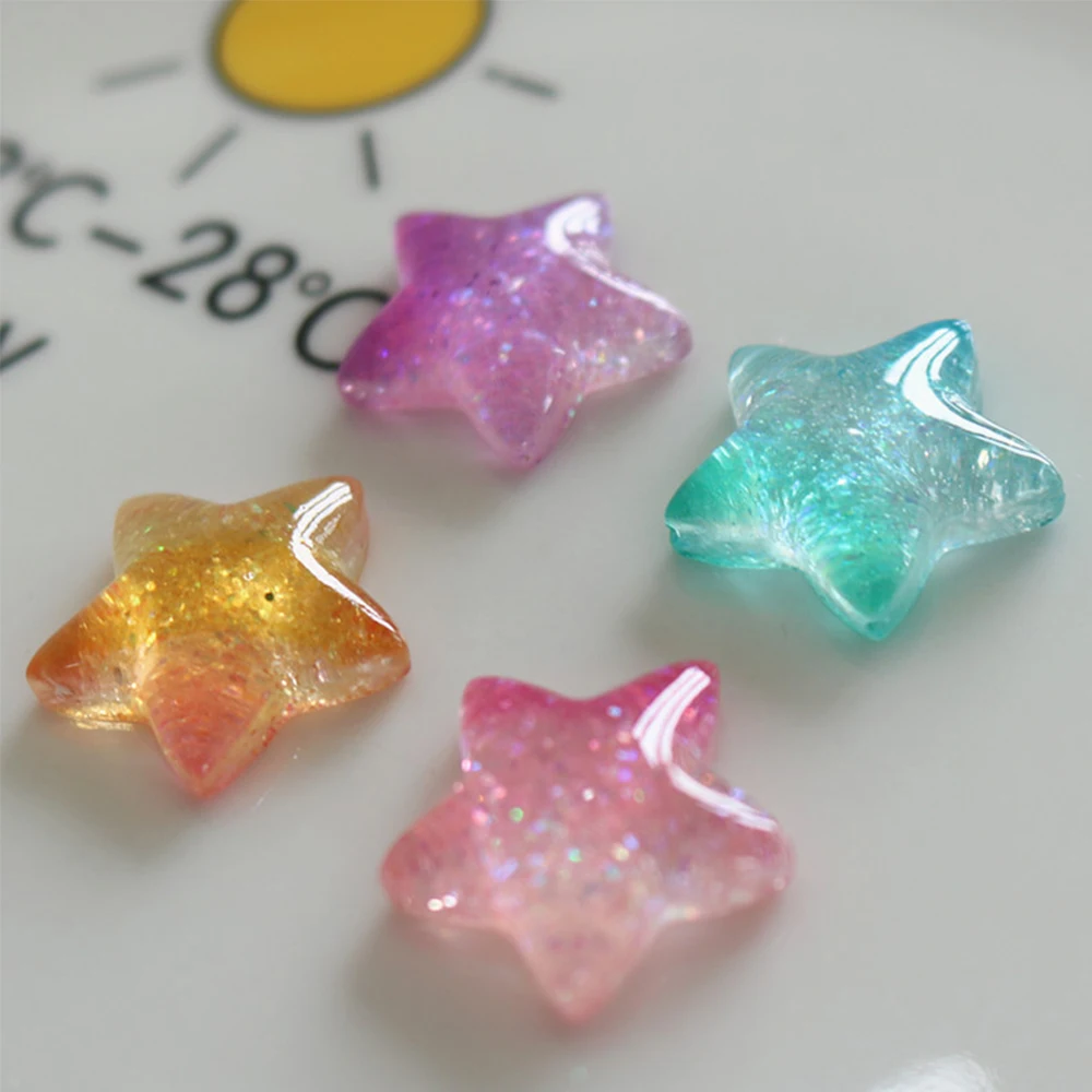 10 buah cabochon belakang data - Star Flat Back ulasan dan harga