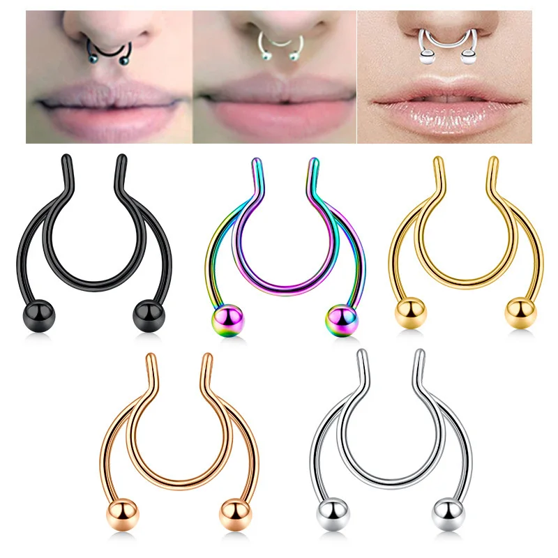 Cincin hidung palsu bentuk U,  - Body Jewelry Nose Ring ulasan dan harga