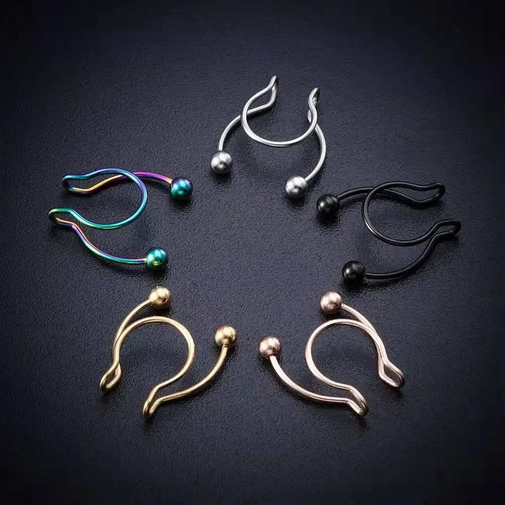 Cincin hidung palsu bentuk U,  - Body Jewelry Nose Ring ulasan dan harga
