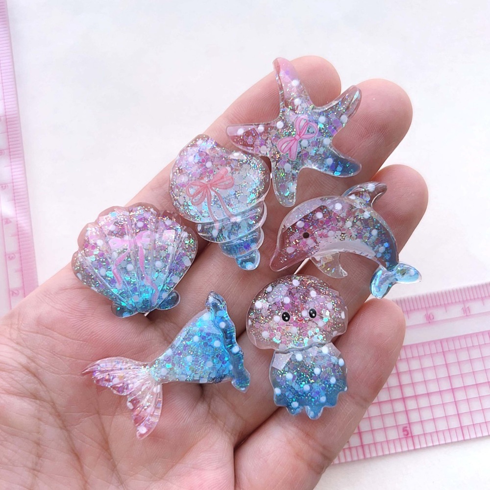 10pcs Mini Kawaii Lucu Bentuk  - Star Flat Back ulasan dan harga