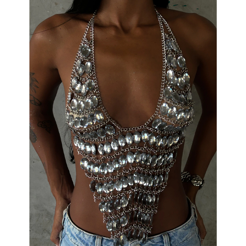 Atasan bra pendek tanpa punggu - Body Jewelry Bra ulasan dan harga