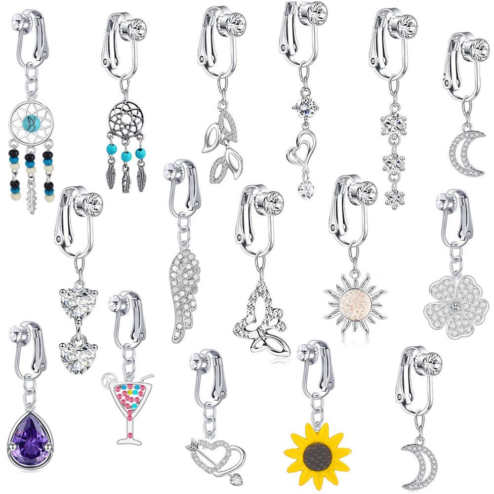 Tindik perut palsu kupu-kupu p - Body Jewelry Earrings ulasan dan harga
