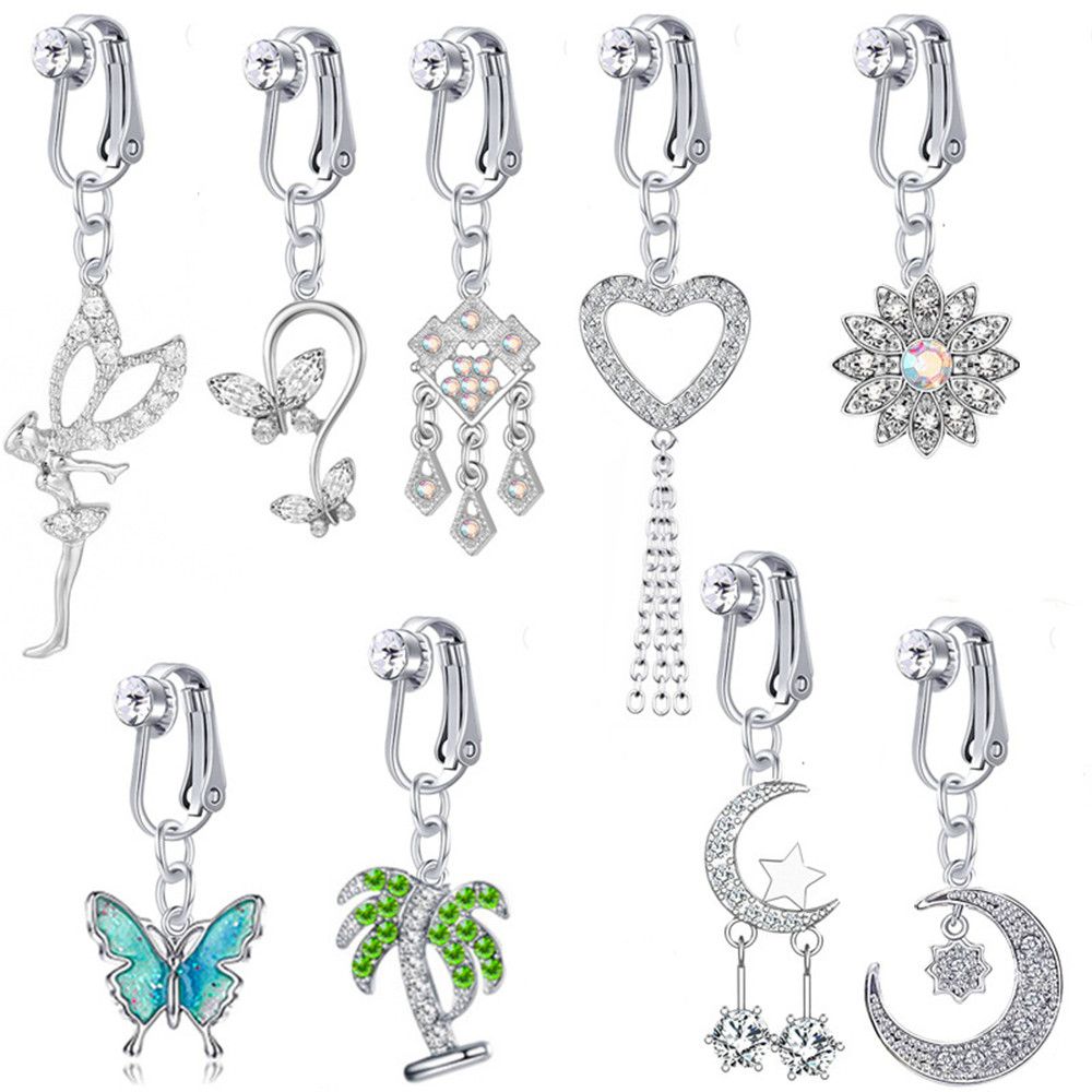 Tindik perut palsu kupu-kupu p - Body Jewelry Earrings ulasan dan harga