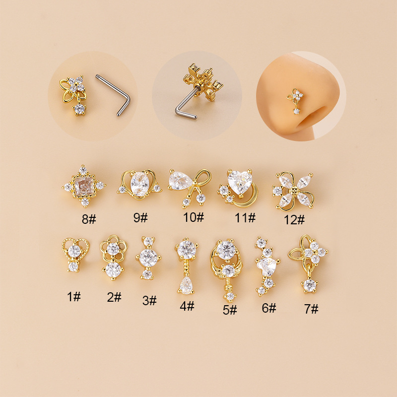Anting Hidung Bentuk L 20G den - Body Jewelry Nose Ring ulasan dan harga