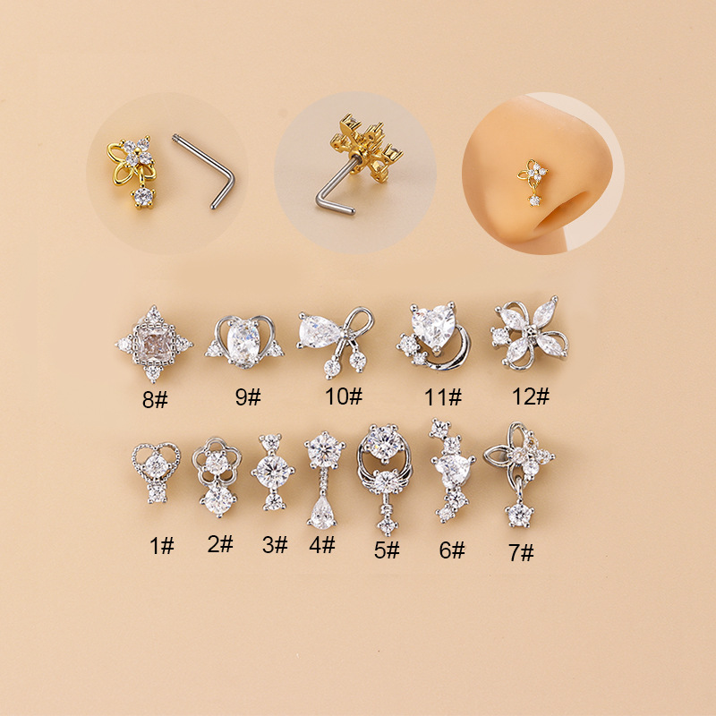 Anting Hidung Bentuk L 20G den - Body Jewelry Nose Ring ulasan dan harga