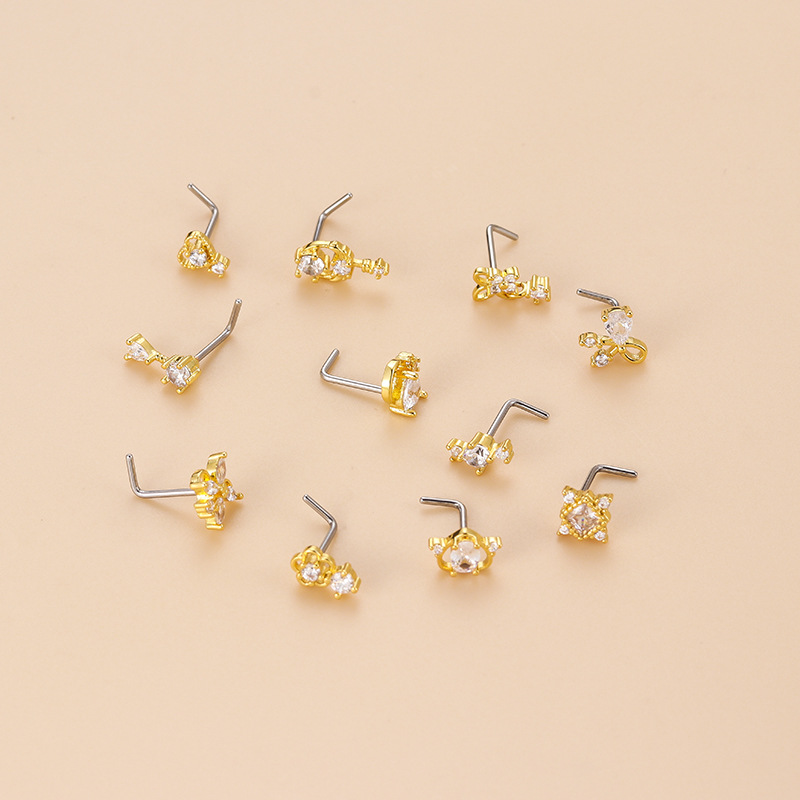 Anting Hidung Bentuk L 20G den - Body Jewelry Nose Ring ulasan dan harga
