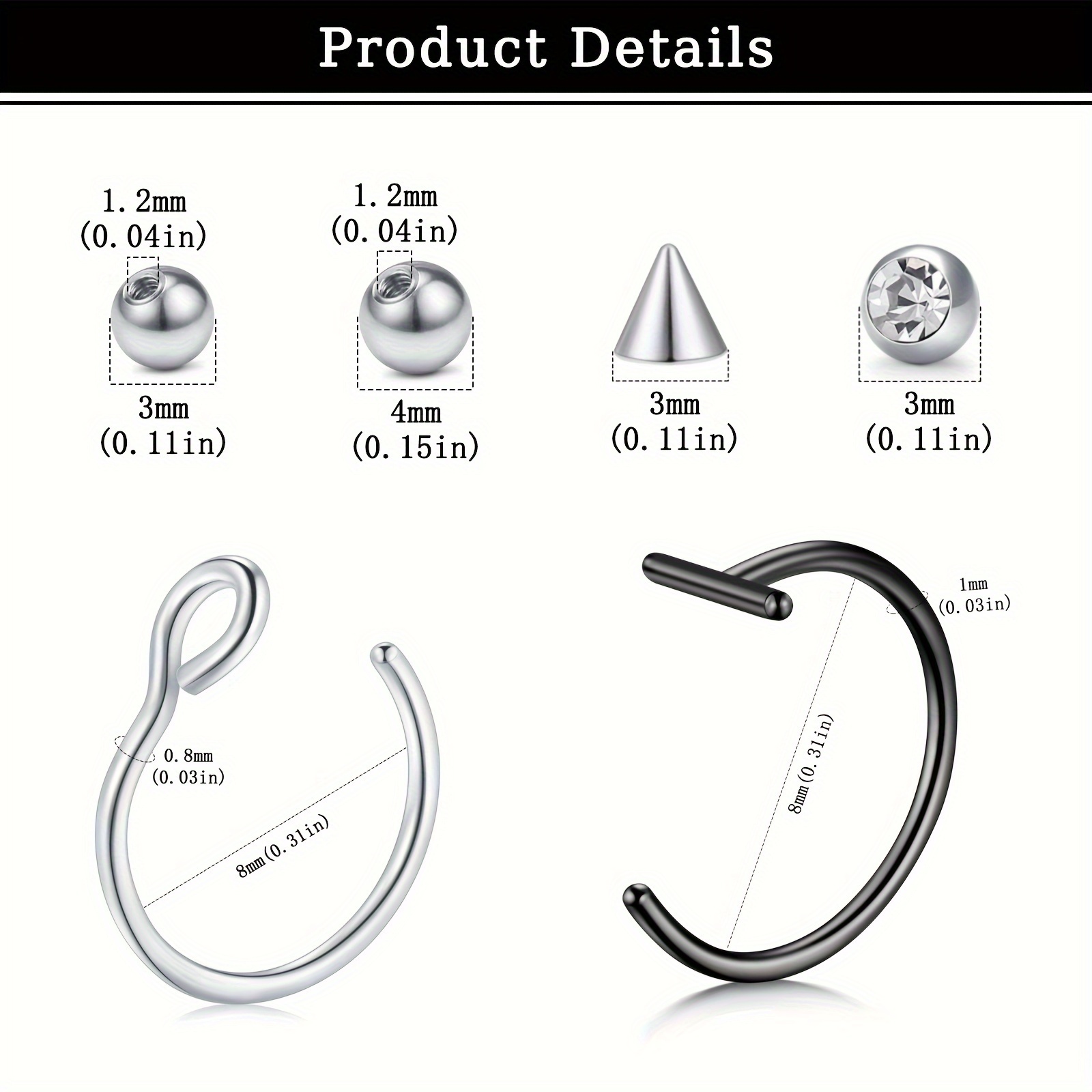 Tindik Palsu, Cincin Bibir Pal - Body Jewelry Nose Ring ulasan dan harga