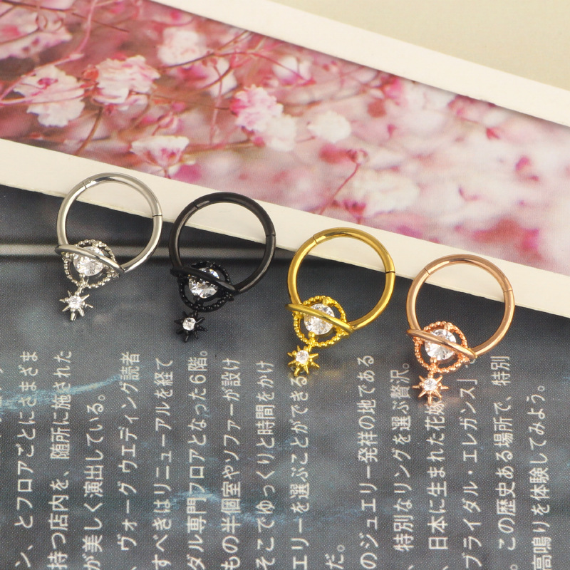 Perhiasan Septum Rings Planet  - Body Jewelry Earrings ulasan dan harga