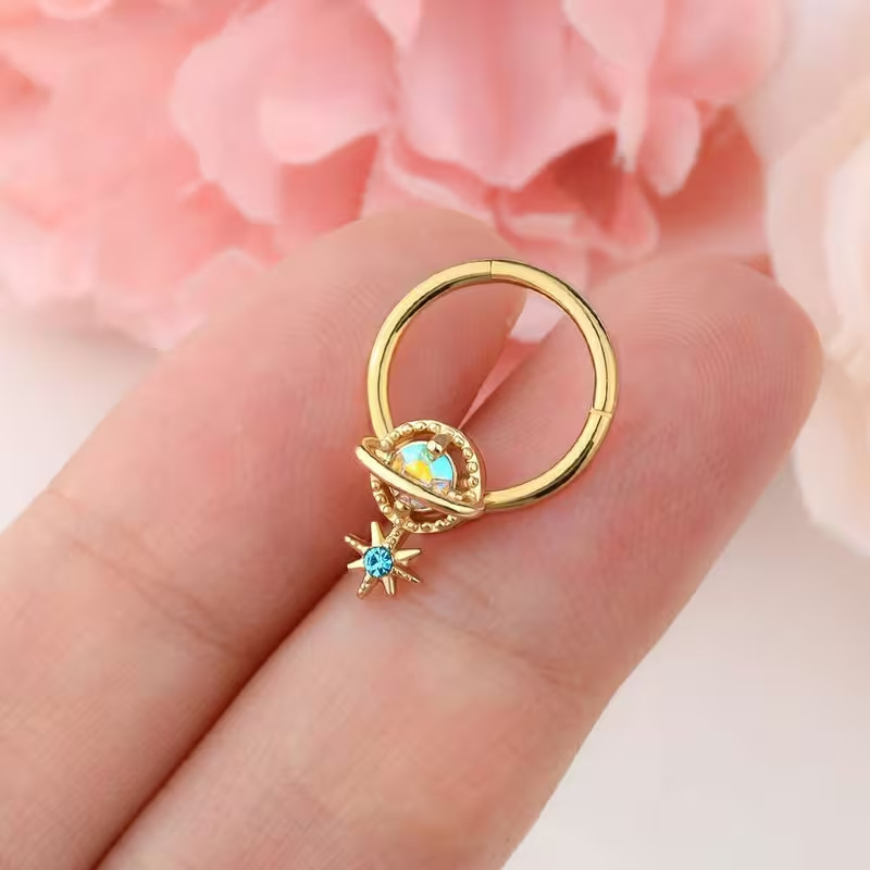 Perhiasan Septum Rings Planet  - Body Jewelry Earrings ulasan dan harga