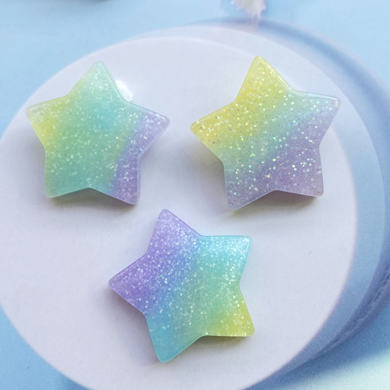 10 Buah Kawaii Lucu Campuran W - Star Flat Back ulasan dan harga