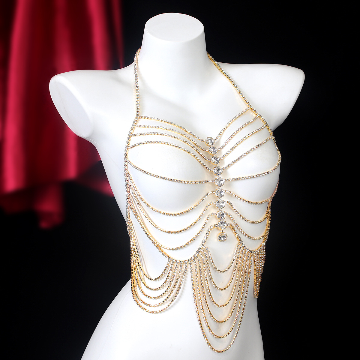 Rantai dada berlian imitasi wa - Body Jewelry Retainers ulasan dan harga