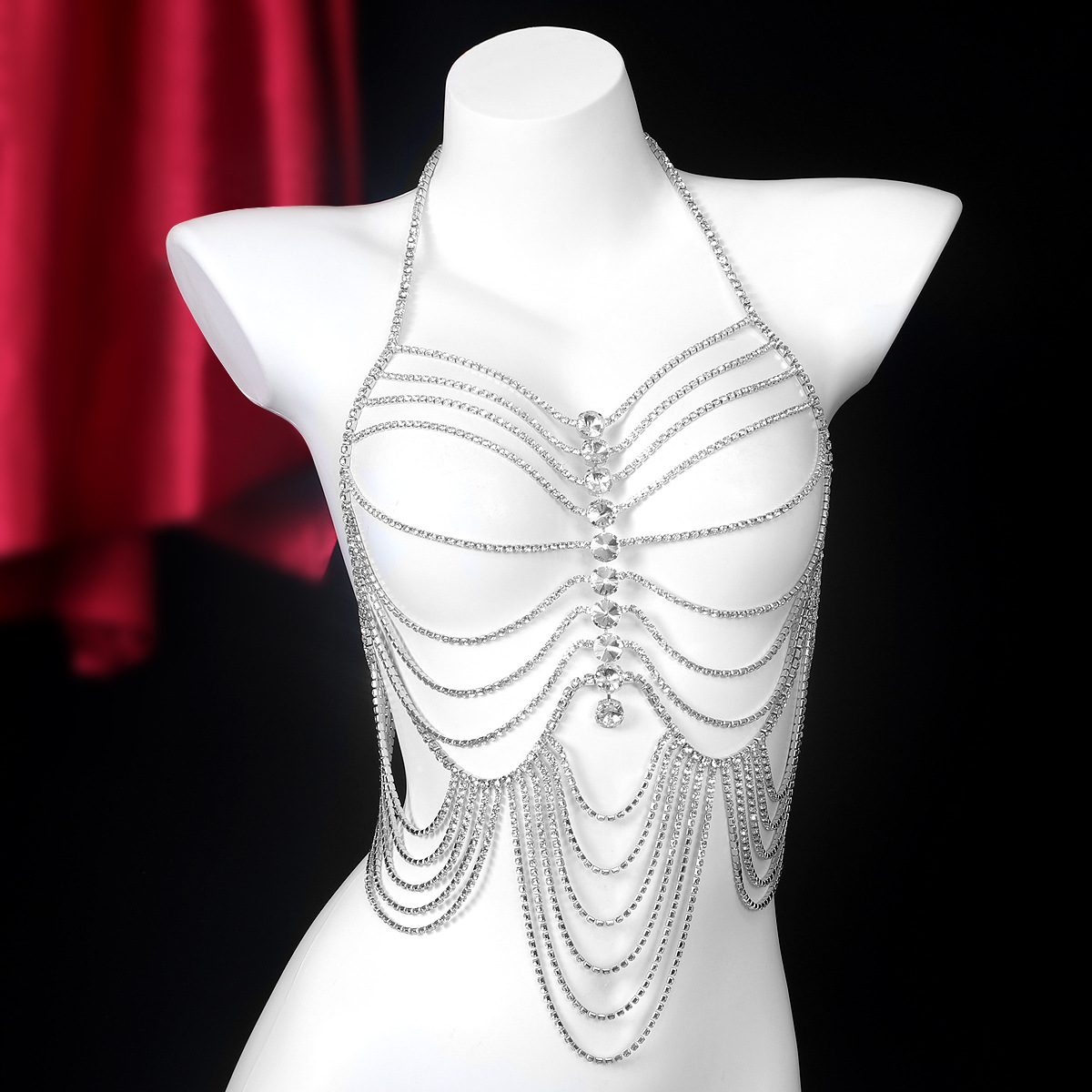 Rantai dada berlian imitasi wa - Body Jewelry Retainers ulasan dan harga