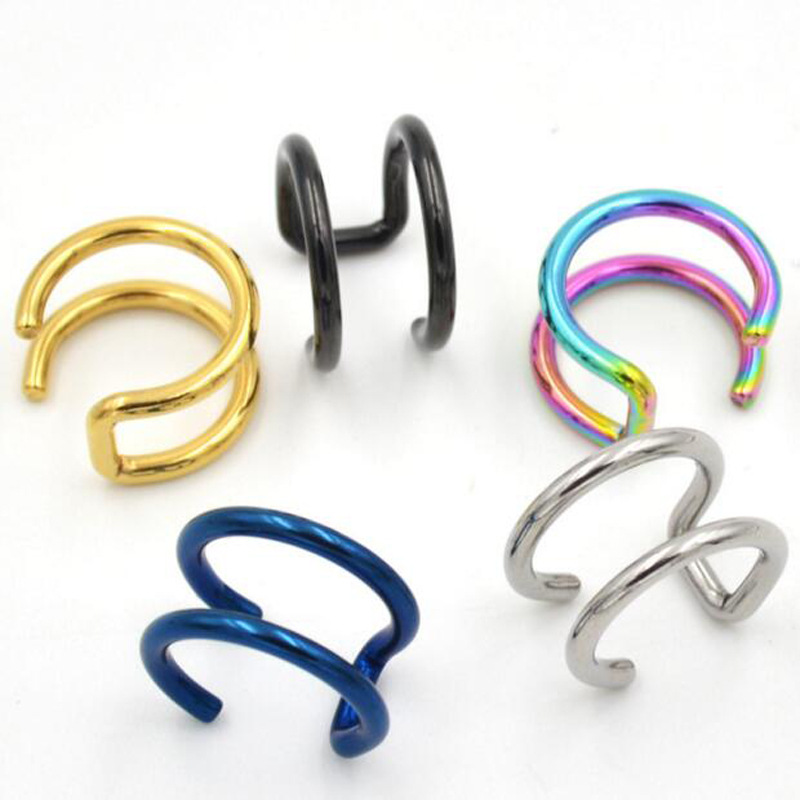 2Pcs Anting Jepit Telinga Baja - Body Jewelry Earrings ulasan dan harga