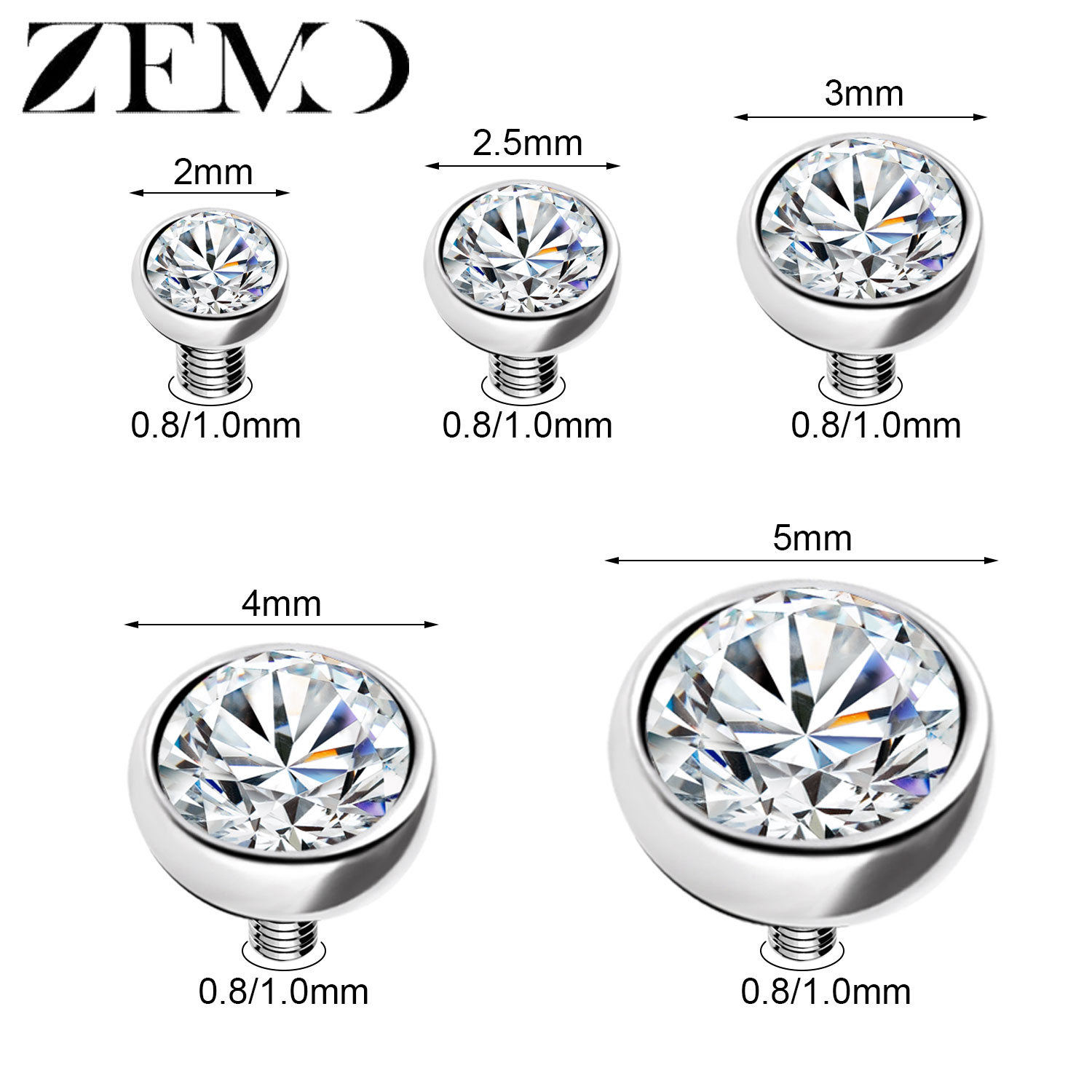 ZEMO 1-2pcs/lot Aksesoris Pier - Body Jewelry Dermal ulasan dan harga