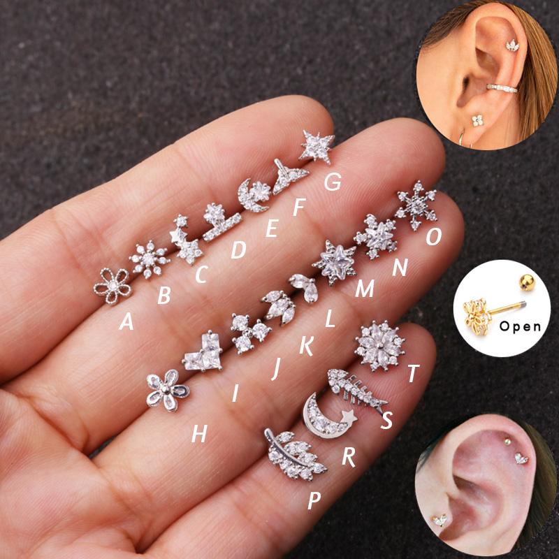 1 Buah 20G Rose Gold CZ Tulang - Body Jewelry Tunnels ulasan dan harga