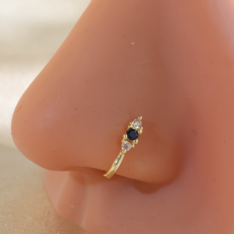 1 set klip hidung zircon biru  - Body Jewelry Nose Ring ulasan dan harga