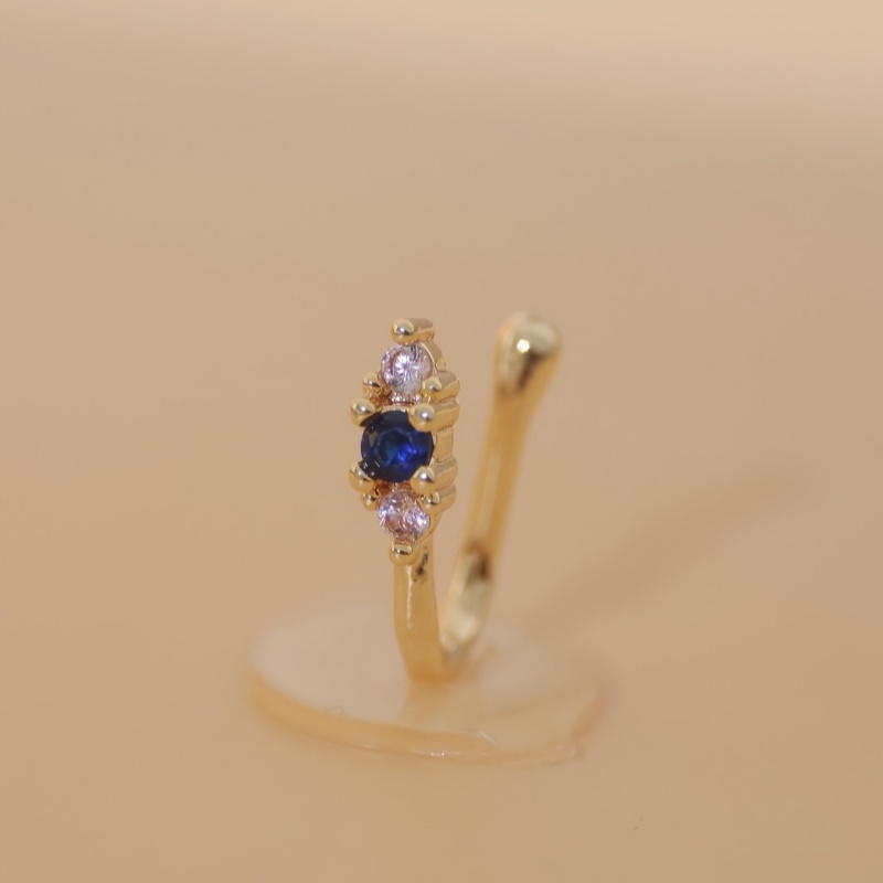 1 set klip hidung zircon biru  - Body Jewelry Nose Ring ulasan dan harga