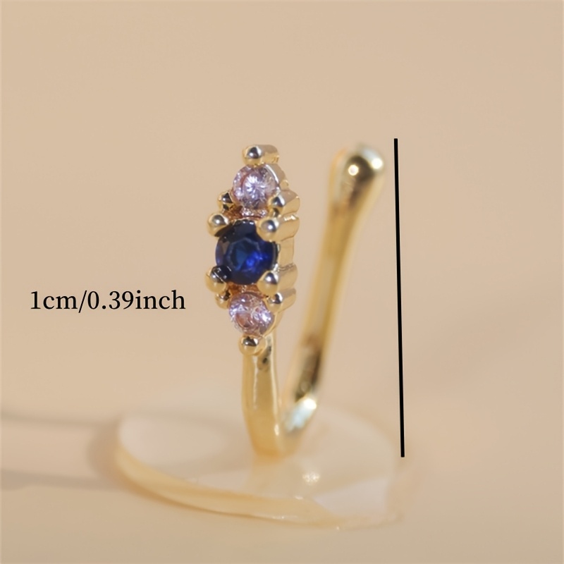 1 set klip hidung zircon biru  - Body Jewelry Nose Ring ulasan dan harga