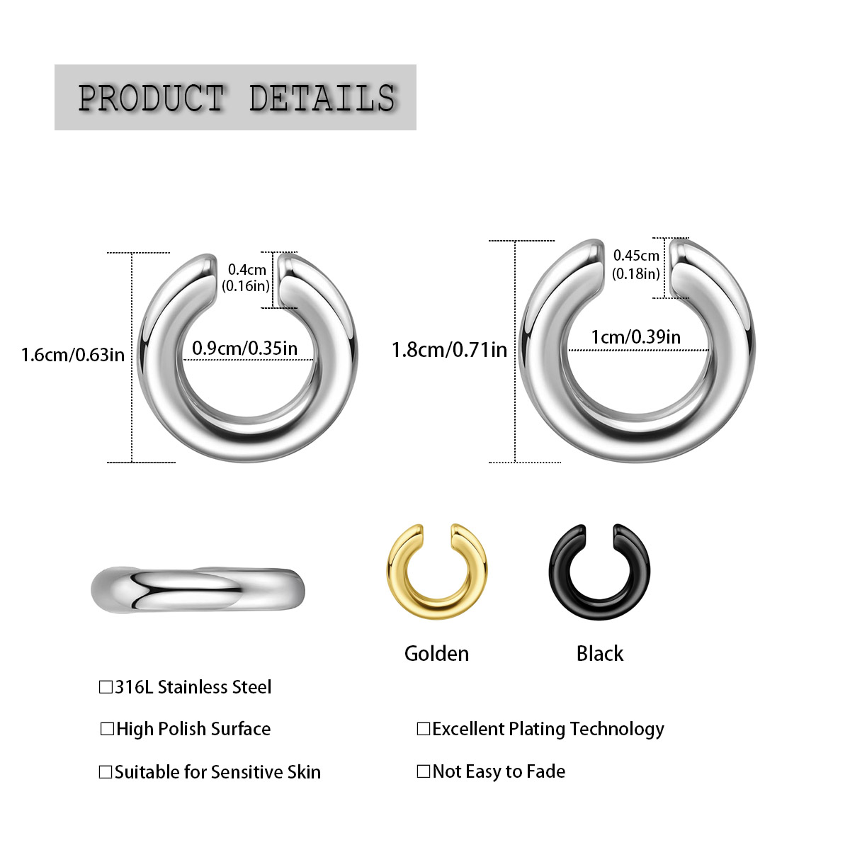 1 buah cincin hidung tidak men - Body Jewelry Earrings ulasan dan harga