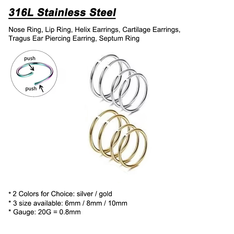 6pcs/lot Anting Hidung Hipoale - Body Jewelry Earrings ulasan dan harga
