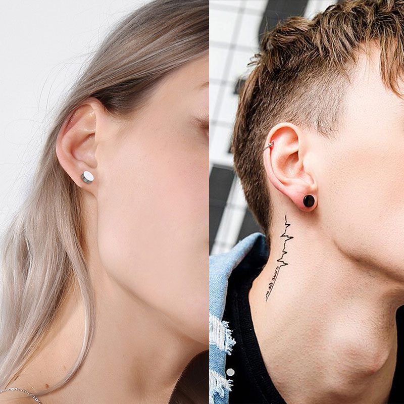 Anting-anting kancing Stainles - Body Jewelry Tunnels ulasan dan harga