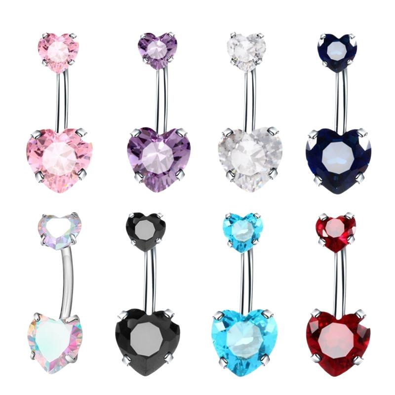 Cincin Pusar Desain Hati Berki - Body Jewelry Tunnels ulasan dan harga