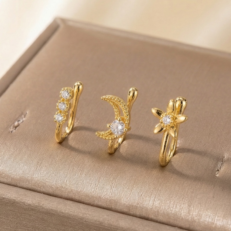 Set klip hidung retro 3 buah,  - Body Jewelry Nose Ring ulasan dan harga